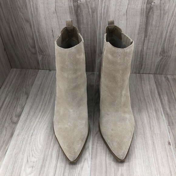 Marc Fisher Ankle Boots Womens 10M Alva Tan Suede Slip On Chelsea Booties - Picture 5 of 12